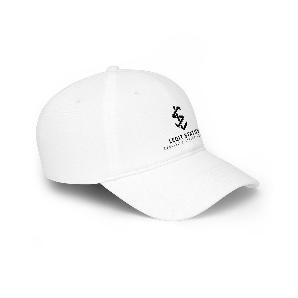 Legit Status Low Profile Baseball Cap — Minimal Logo Red Cap