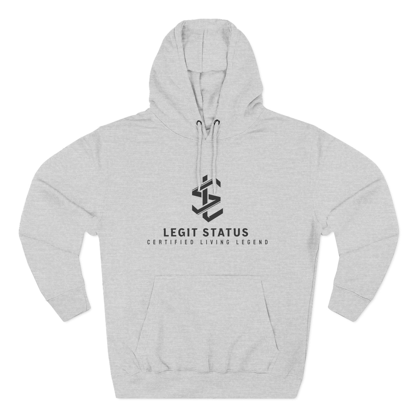 Legit Status Logo Hoodie — Minimal Streetwear Fleece Pullover
