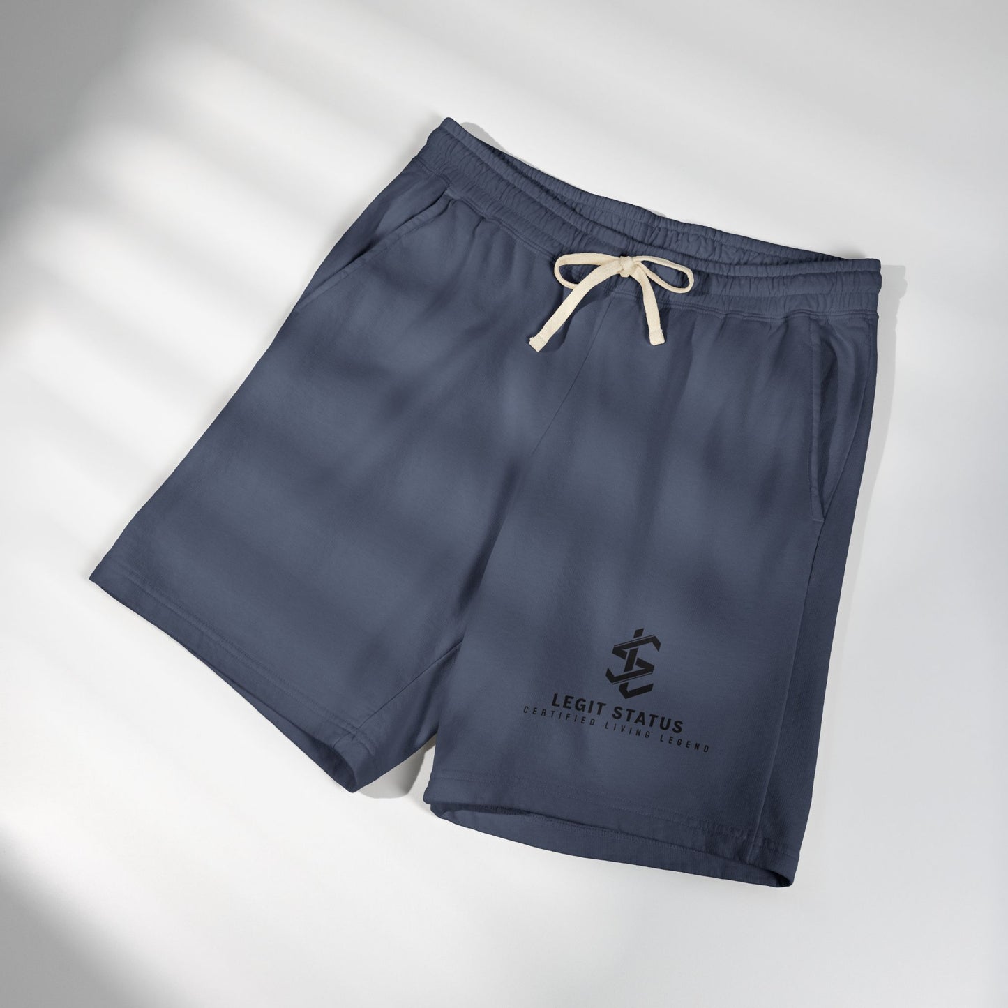 Lightweight Fleece Sweat Shorts — Legit Status Logo Casual Lounge Shorts