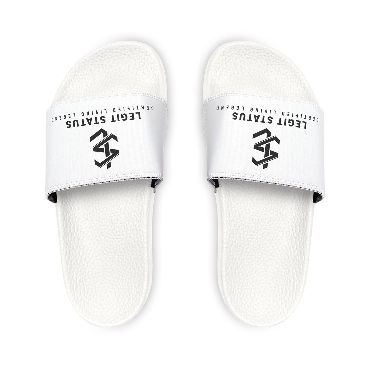 Men's Removable-Strap Slide Sandals — "Legit Status" Logo Comfort Slides