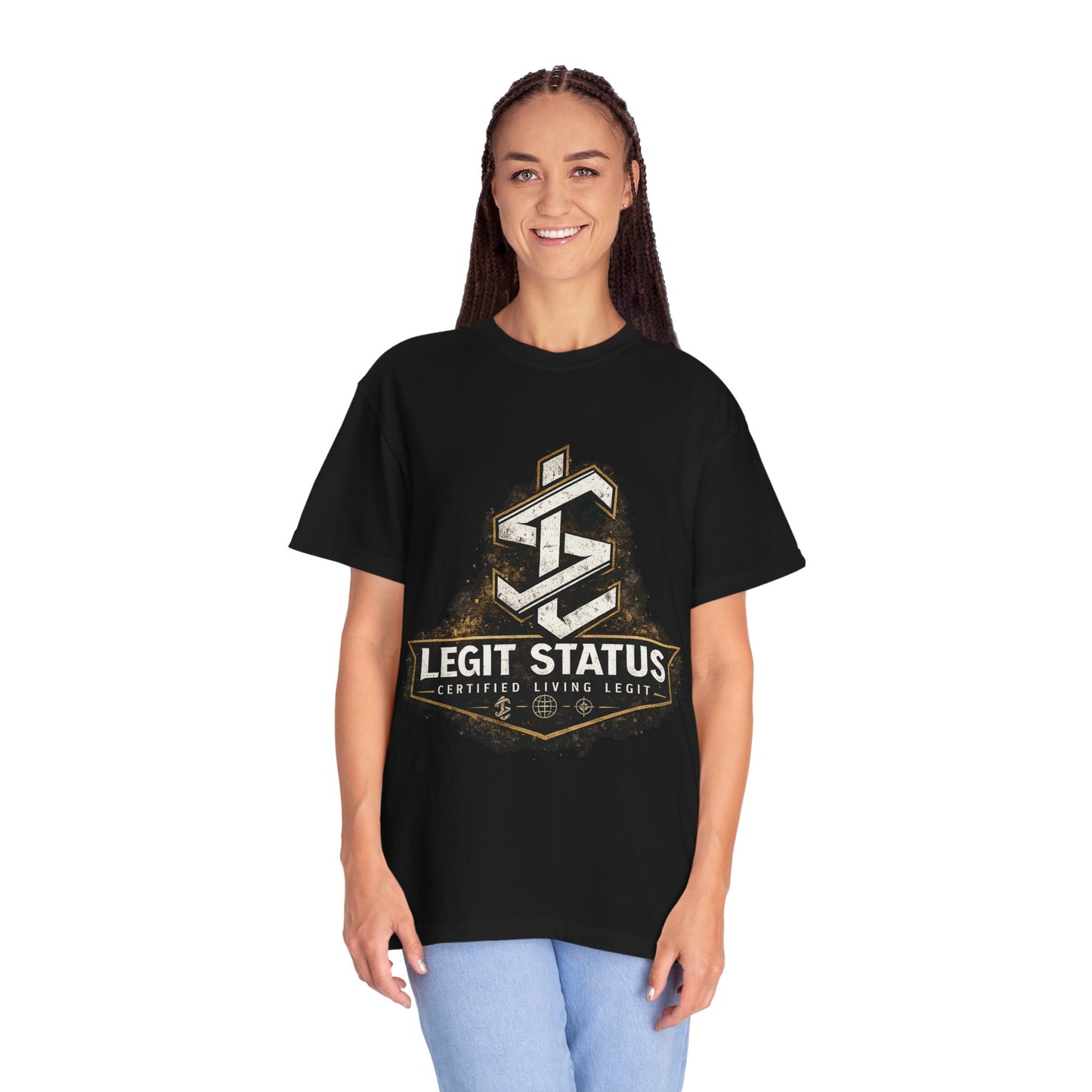 Legit Status Graphic T-Shirt — Certified Living Legit Badge