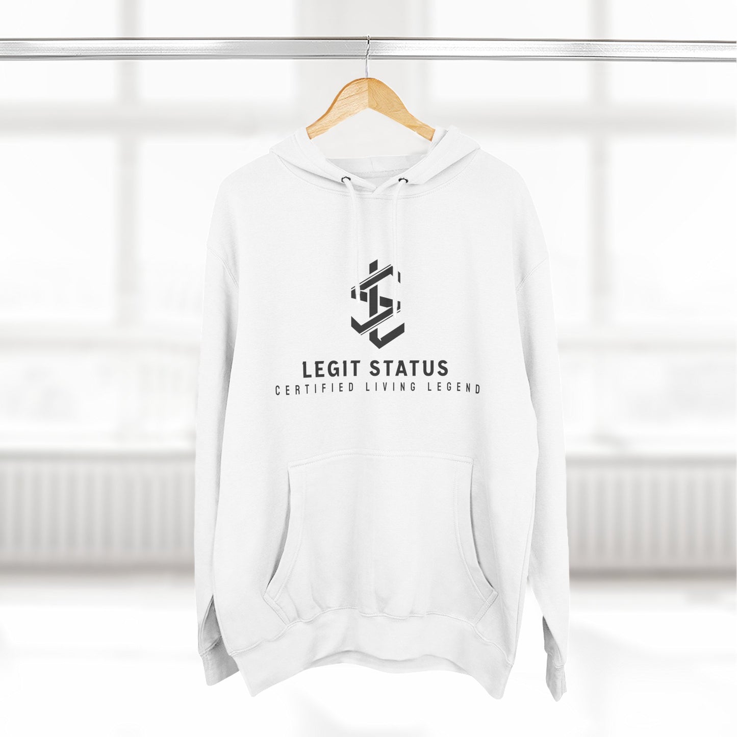 Legit Status Logo Hoodie — Minimal Streetwear Fleece Pullover