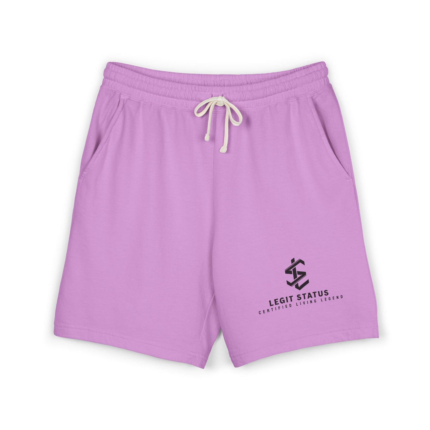 Lightweight Fleece Sweat Shorts — Legit Status Logo Casual Lounge Shorts