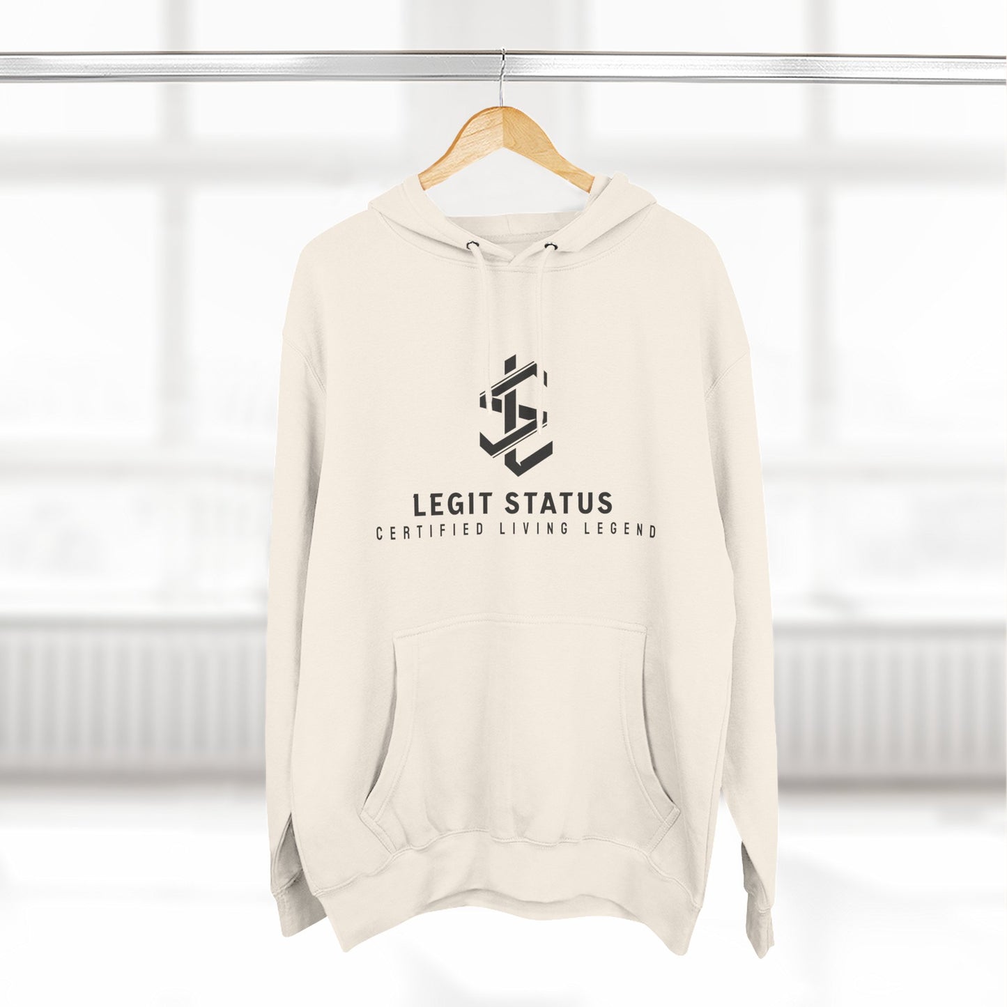 Legit Status Logo Hoodie — Minimal Streetwear Fleece Pullover