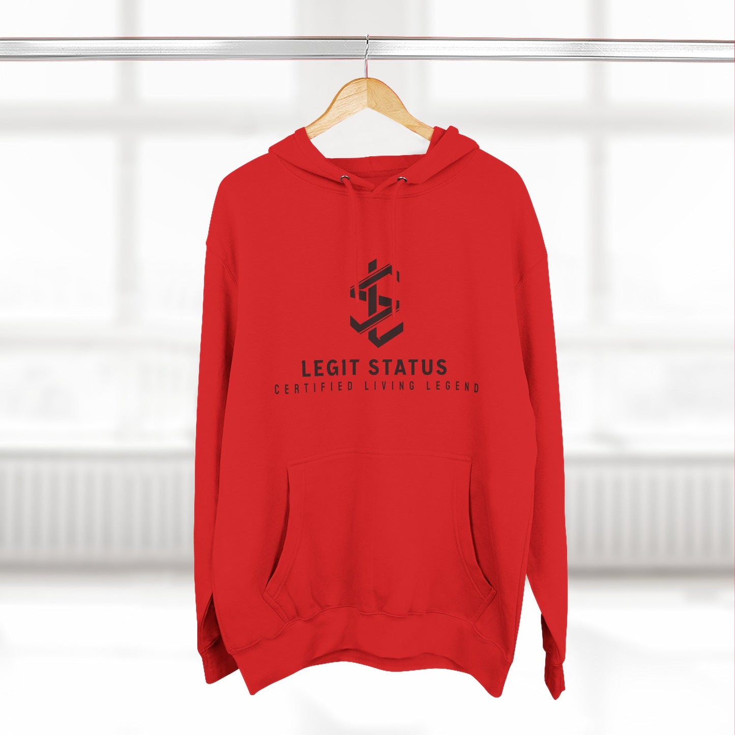 Legit Status Logo Hoodie — Minimal Streetwear Fleece Pullover