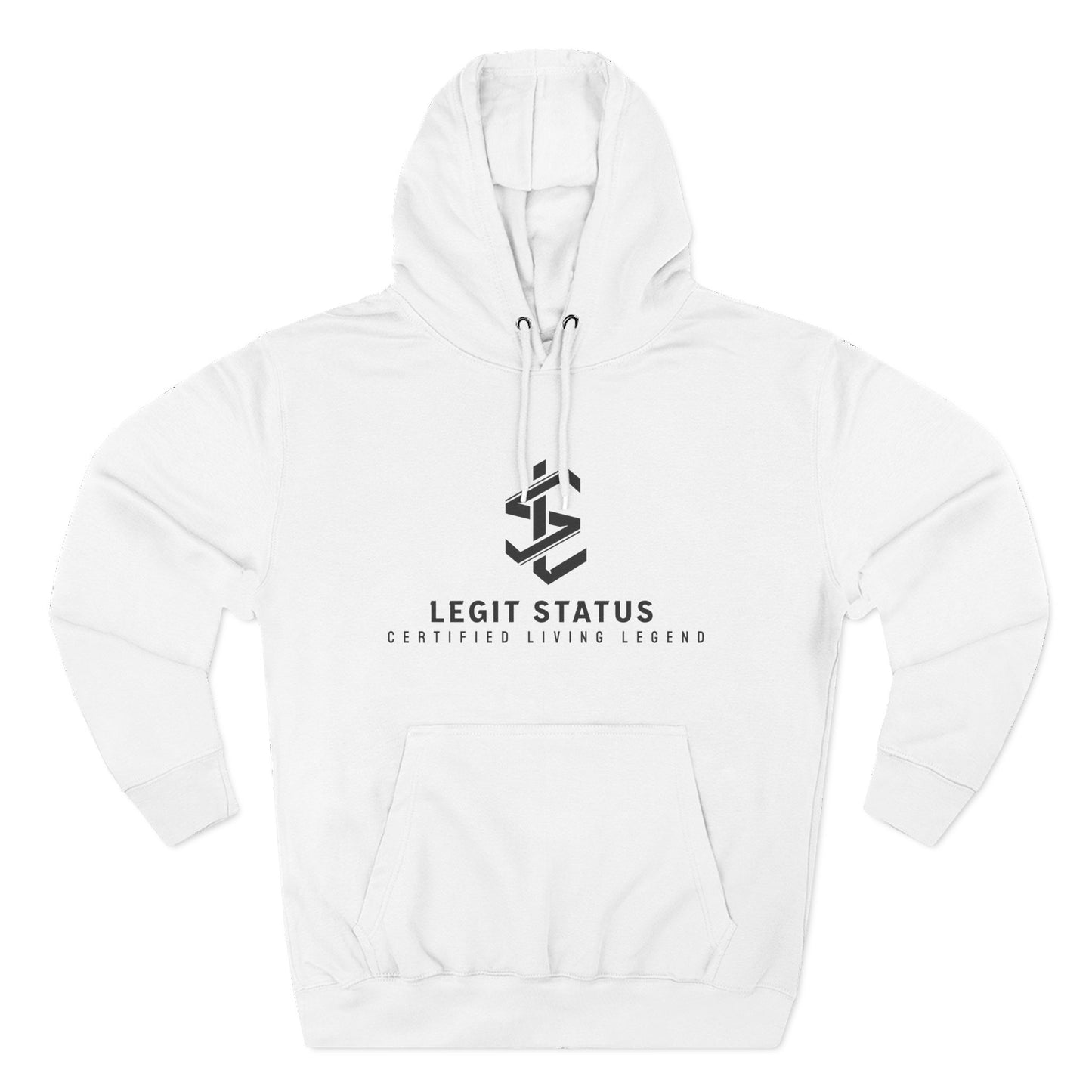 Legit Status Logo Hoodie — Minimal Streetwear Fleece Pullover