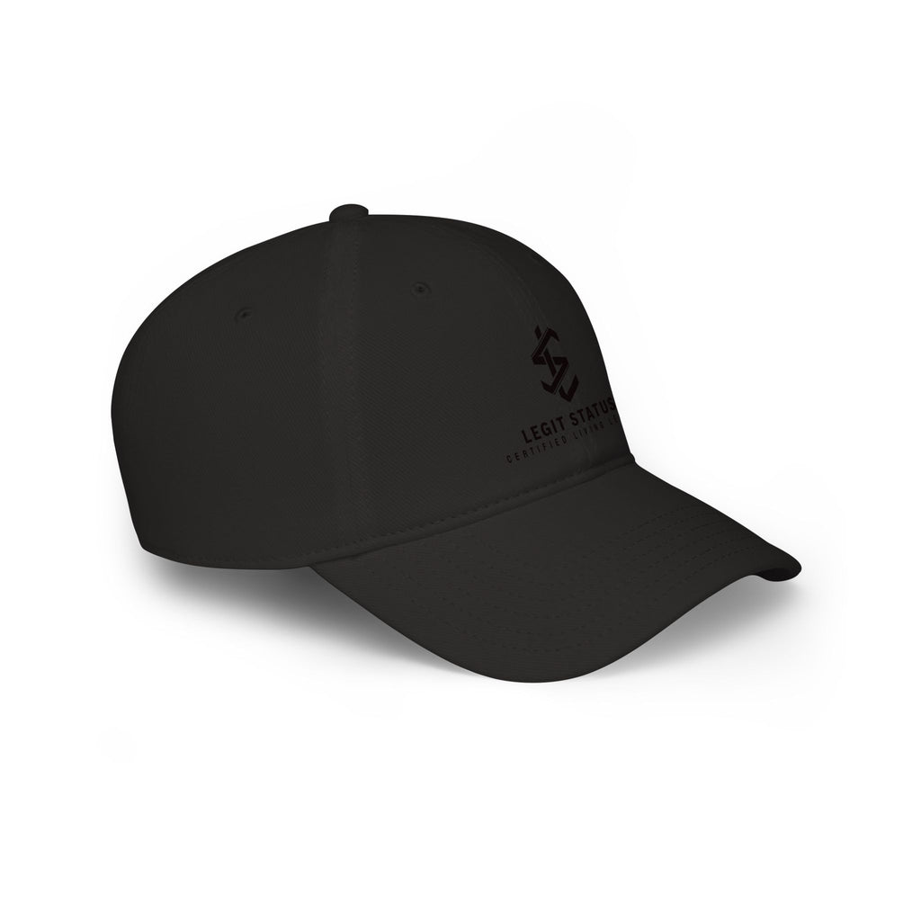 Legit Status Low Profile Baseball Cap — Minimal Logo Red Cap
