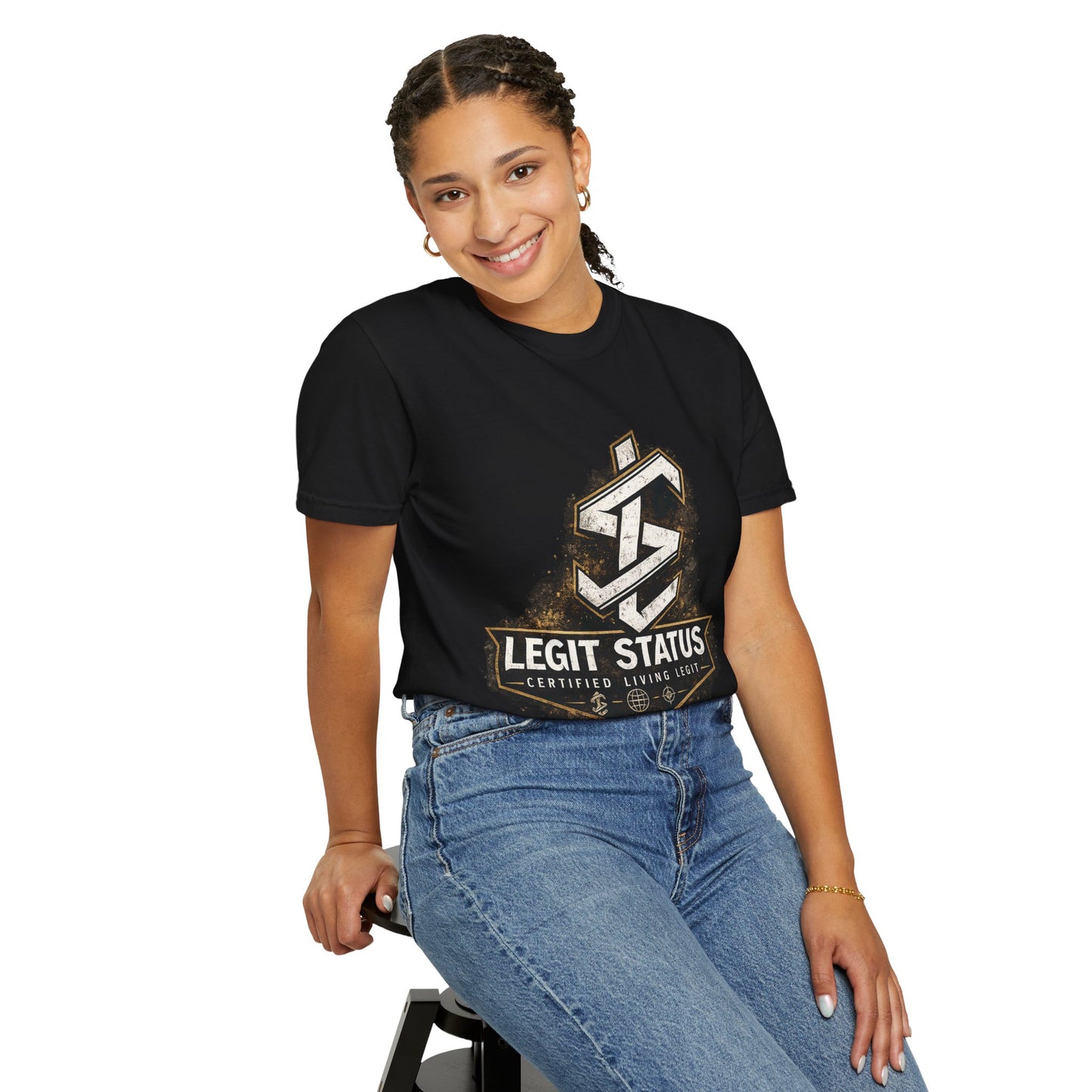 Legit Status Graphic T-Shirt — Certified Living Legit Badge