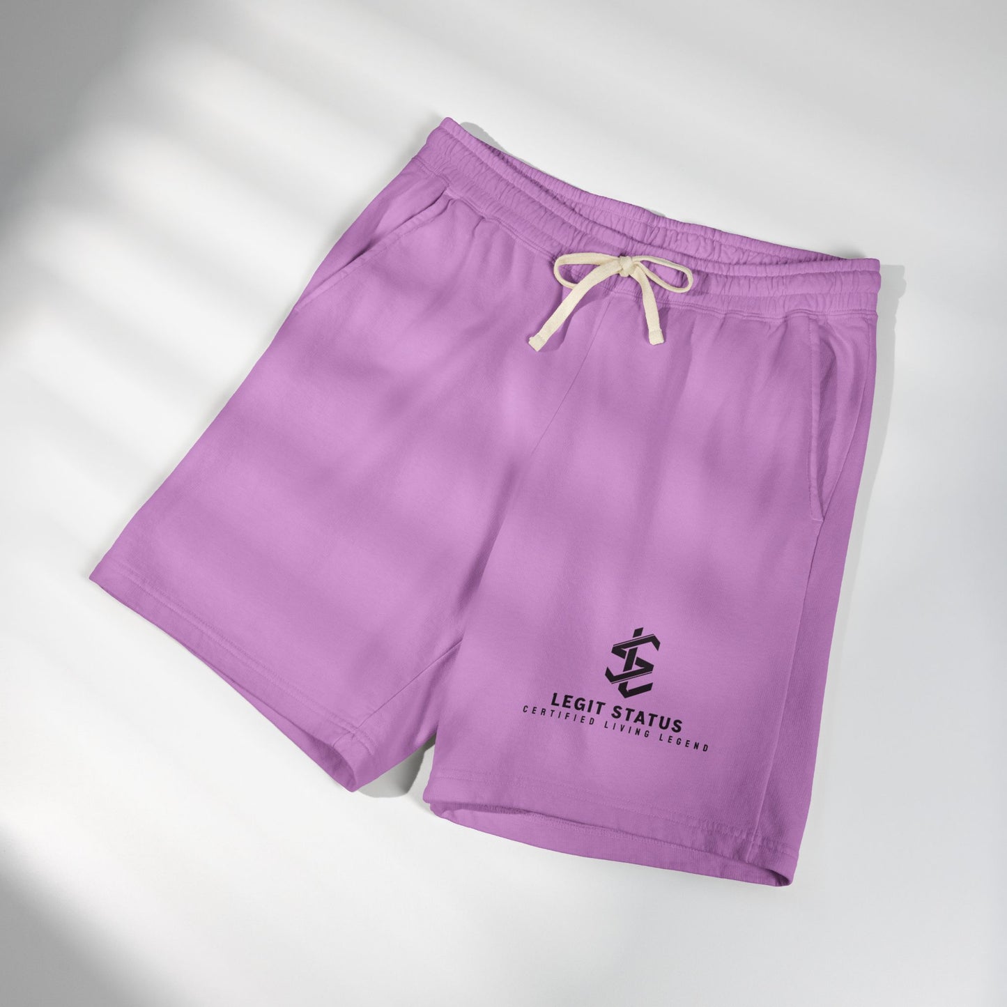 Lightweight Fleece Sweat Shorts — Legit Status Logo Casual Lounge Shorts