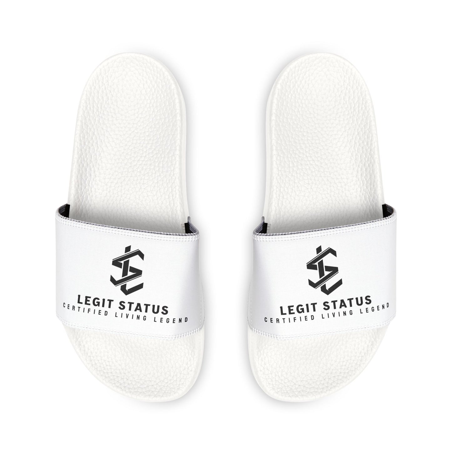 Men's Removable-Strap Slide Sandals — "Legit Status" Logo Comfort Slides