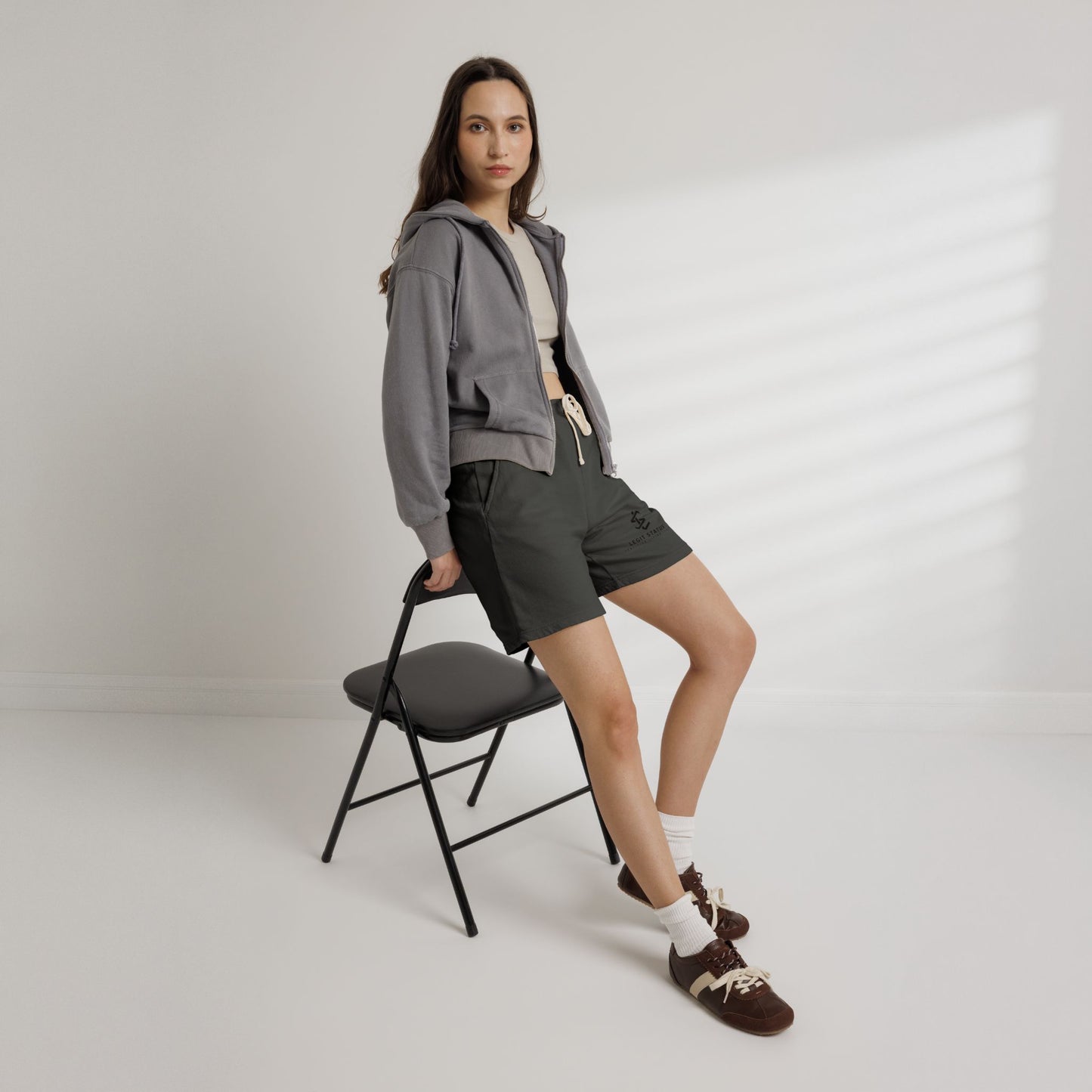 Lightweight Fleece Sweat Shorts — Legit Status Logo Casual Lounge Shorts