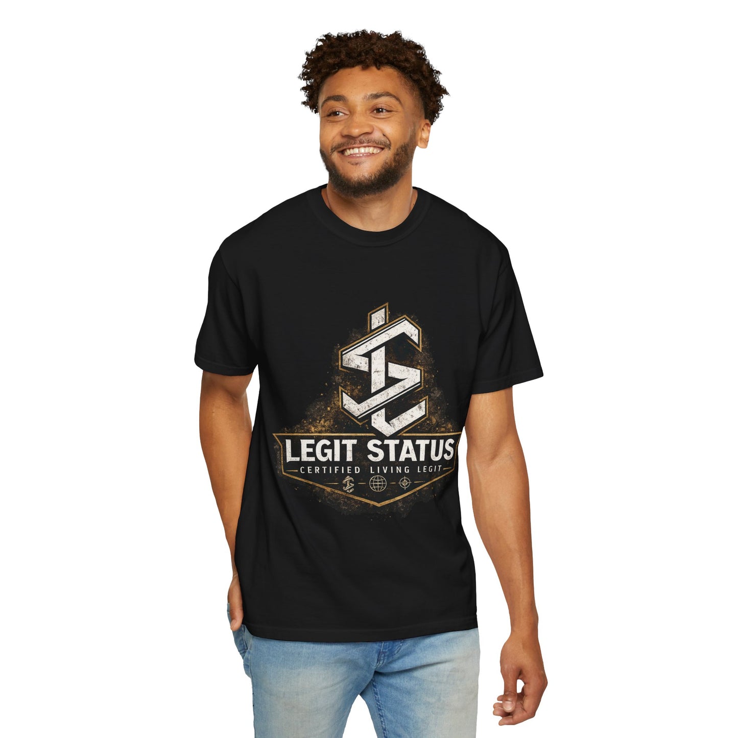Legit Status Graphic T-Shirt — Certified Living Legit Badge