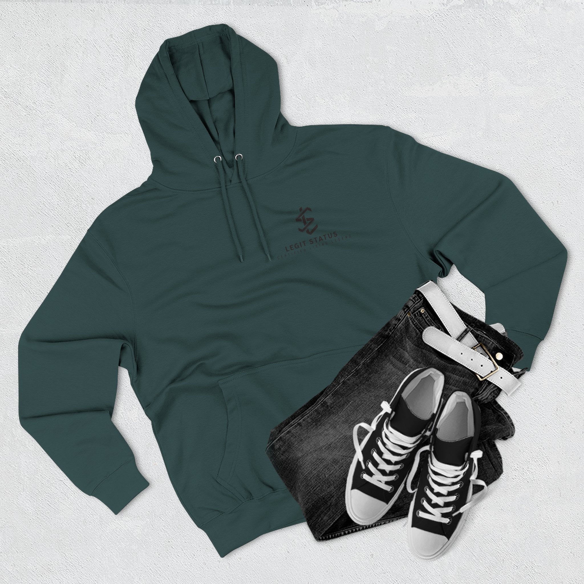 Legit Status Logo Hoodie — Minimalist Streetwear Fleece Hoodie