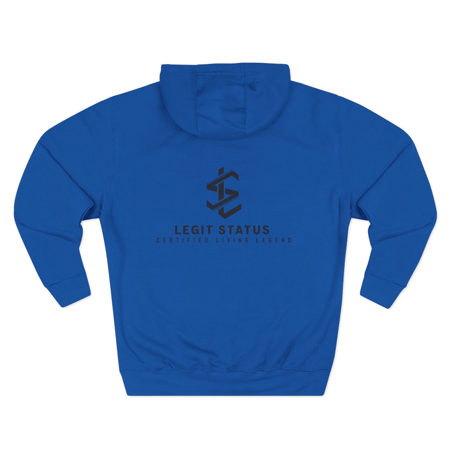 Legit Status Minimal Logo Hoodie — Three-Panel Fleece Pullover