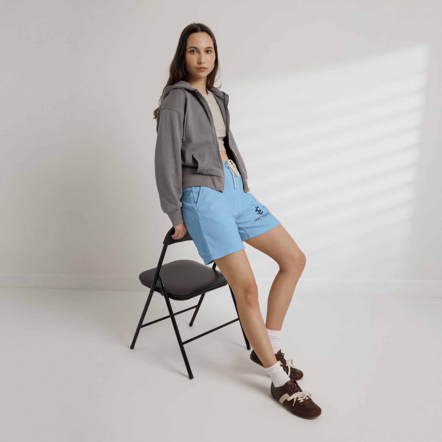 Lightweight Fleece Sweat Shorts — Legit Status Logo Casual Lounge Shorts