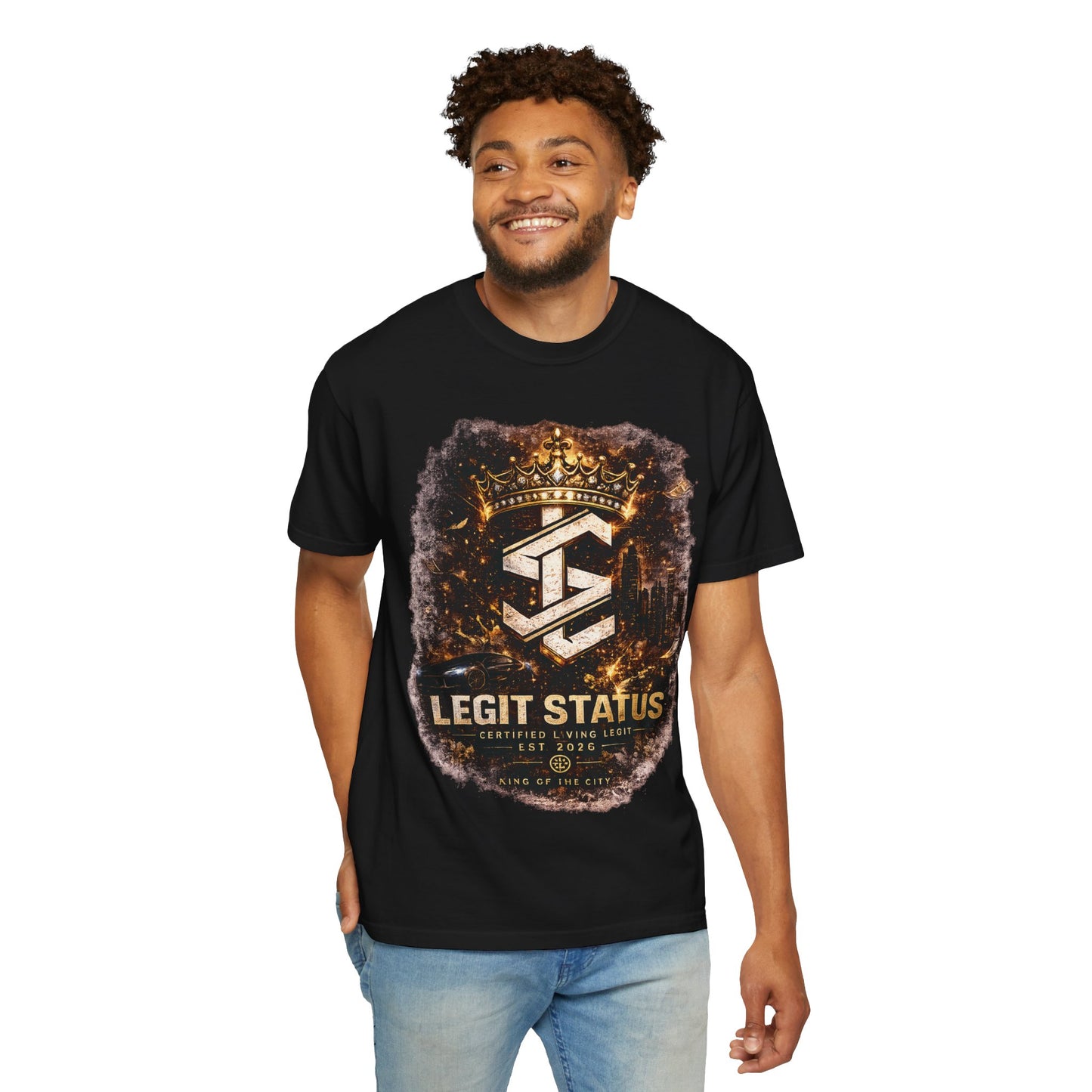 Legit Status Crown Logo T-Shirt — Streetwear Graphic Tee