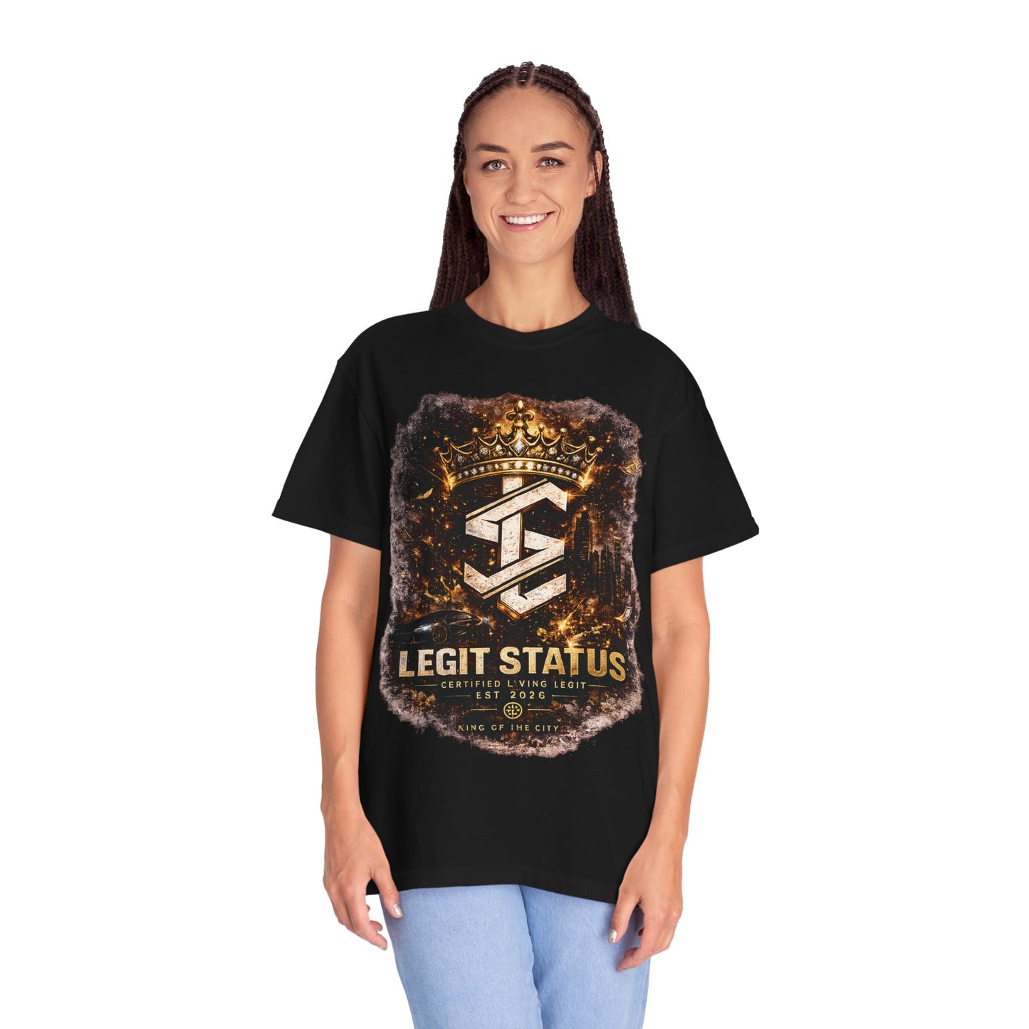 Legit Status Crown Logo T-Shirt — Streetwear Graphic Tee