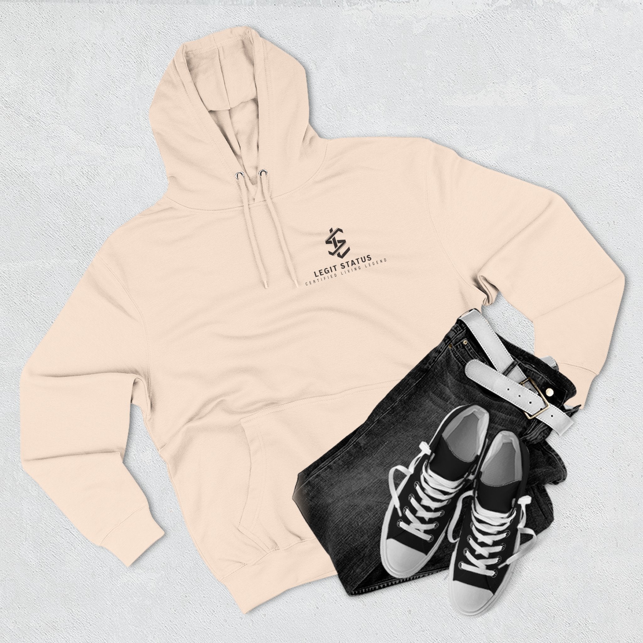 Legit Status Logo Hoodie — Minimalist Streetwear Fleece Hoodie