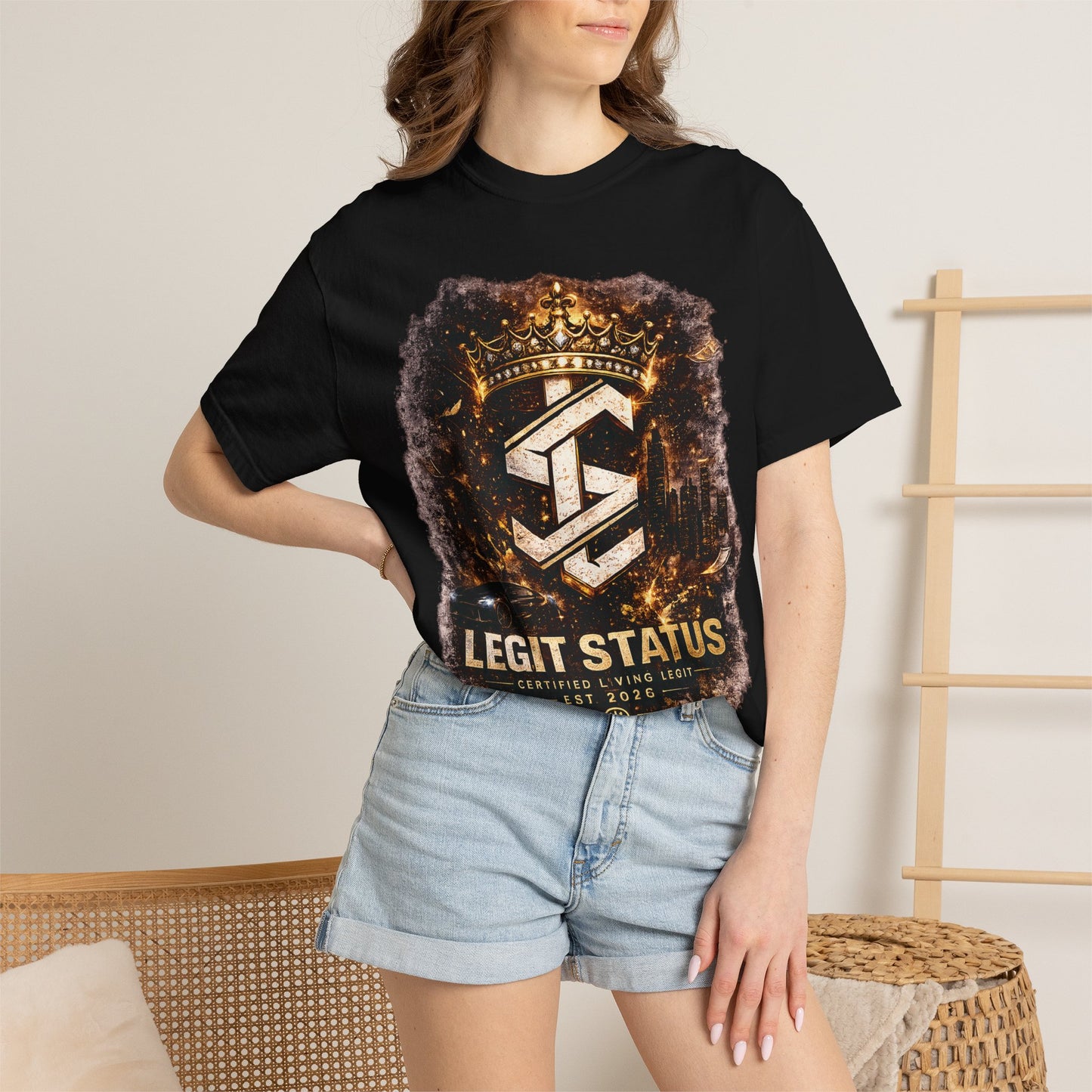 Legit Status Crown Logo T-Shirt — Streetwear Graphic Tee