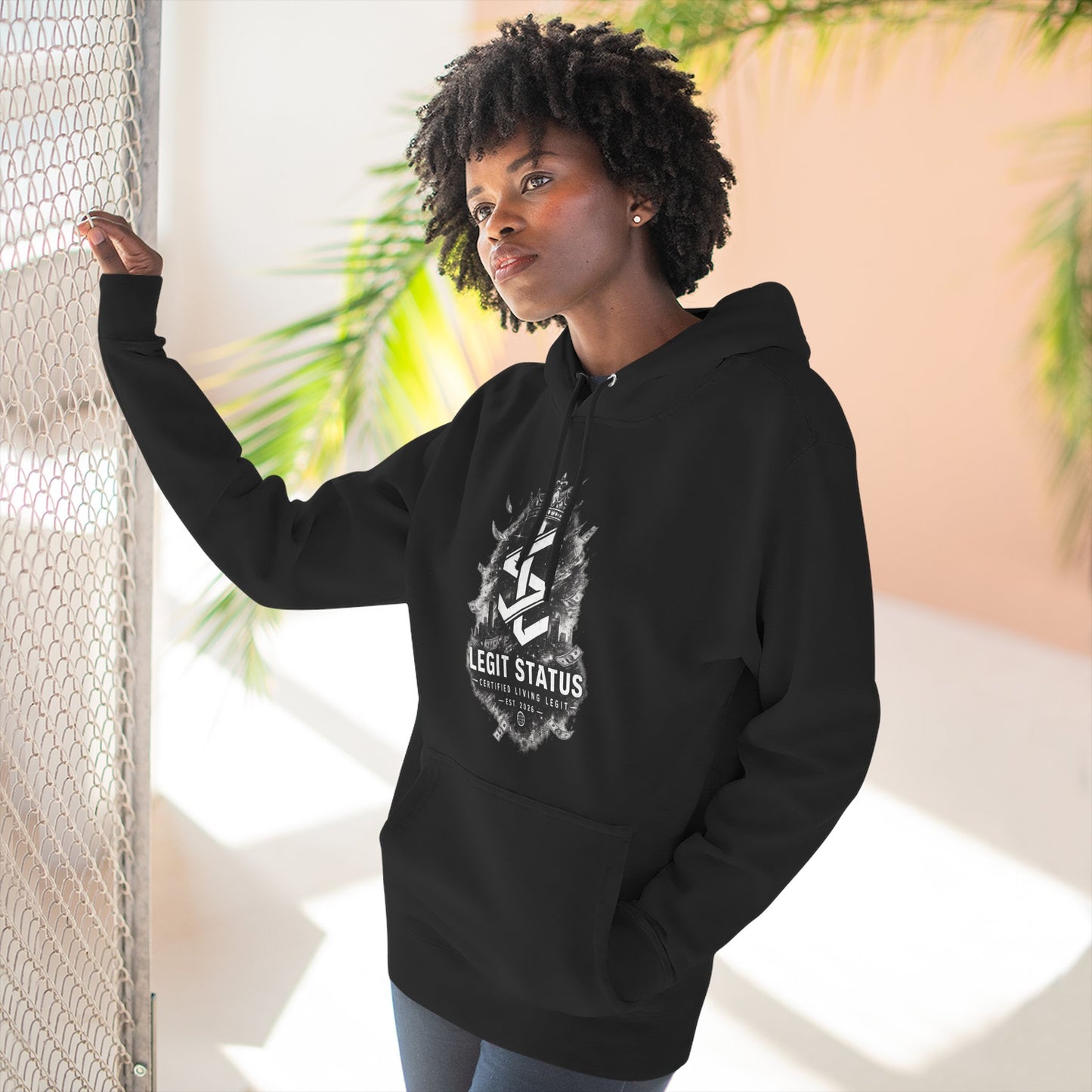 Legit Status Graphic Hoodie - Urban Streetwear Logo Pullover