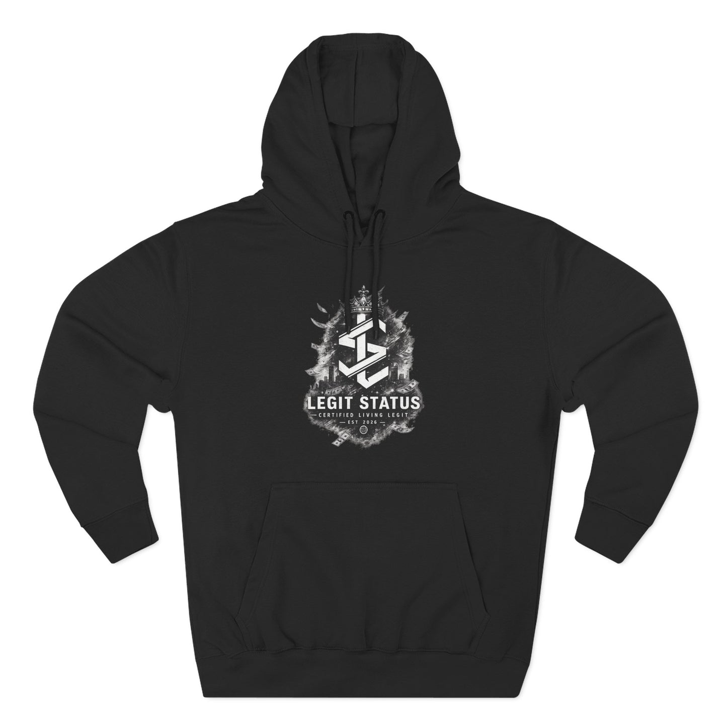 Legit Status Graphic Hoodie - Urban Streetwear Logo Pullover