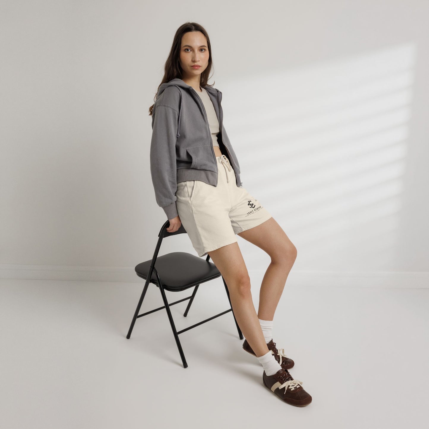 Lightweight Fleece Sweat Shorts — Legit Status Logo Casual Lounge Shorts