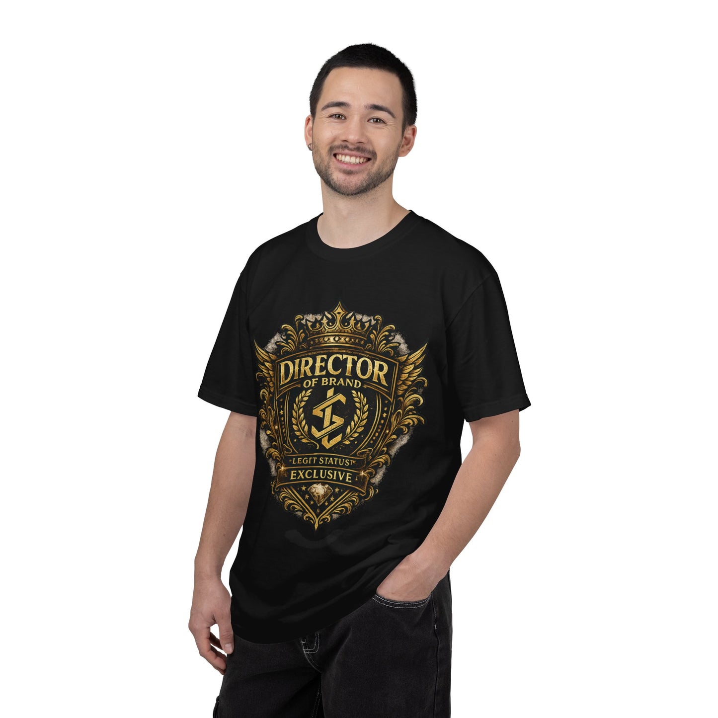 Director of Brand Emblem T-Shirt — "Director of Brand: Exclusive" Gold Crest Tee