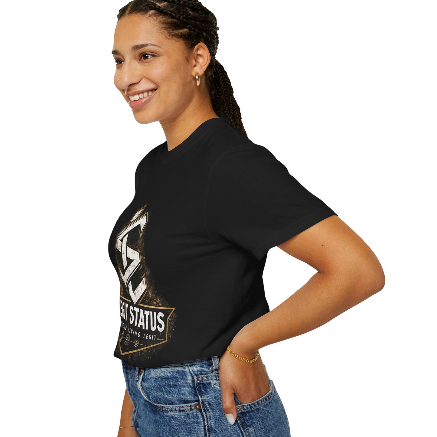 Legit Status Graphic T-Shirt — Certified Living Legit Badge