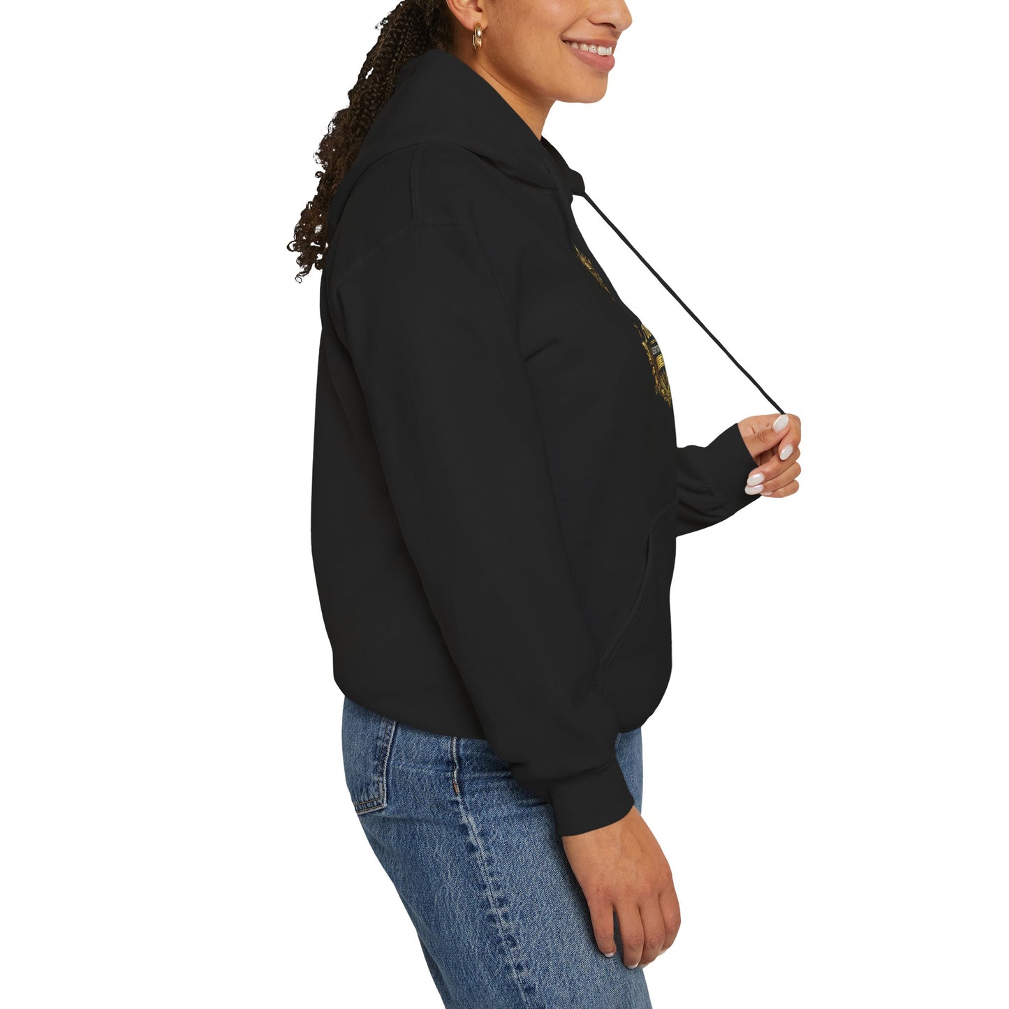 Founder Crest Hoodie — Vintage Gold Emblem Founder Sweatshirt