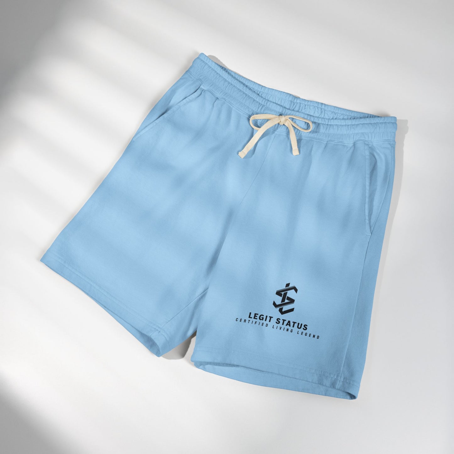 Lightweight Fleece Sweat Shorts — Legit Status Logo Casual Lounge Shorts