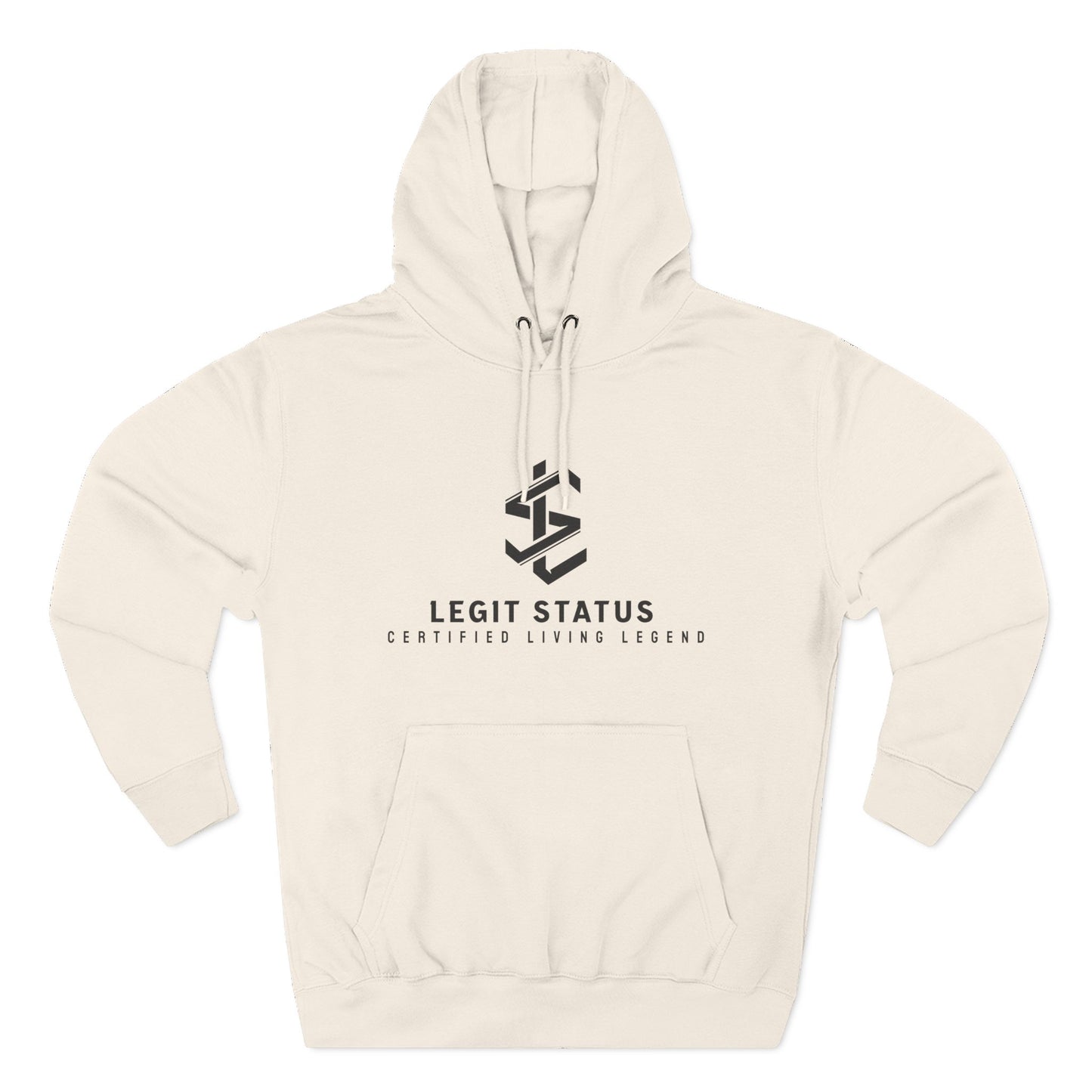 Legit Status Logo Hoodie — Minimal Streetwear Fleece Pullover