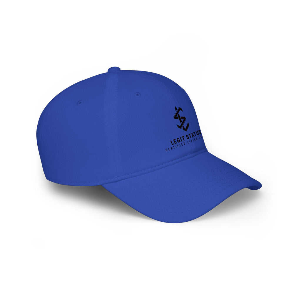 Legit Status Low Profile Baseball Cap — Minimal Logo Red Cap