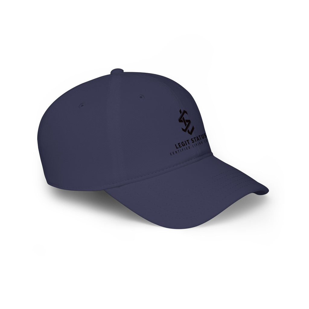Legit Status Low Profile Baseball Cap — Minimal Logo Red Cap