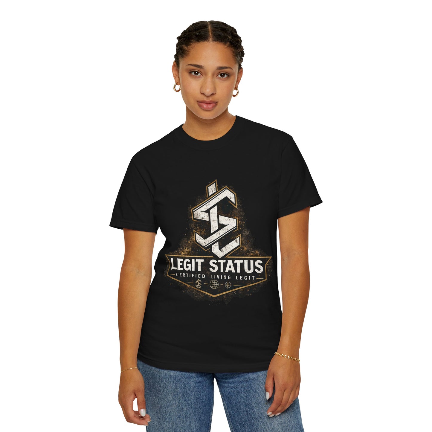 Legit Status Graphic T-Shirt — Certified Living Legit Badge