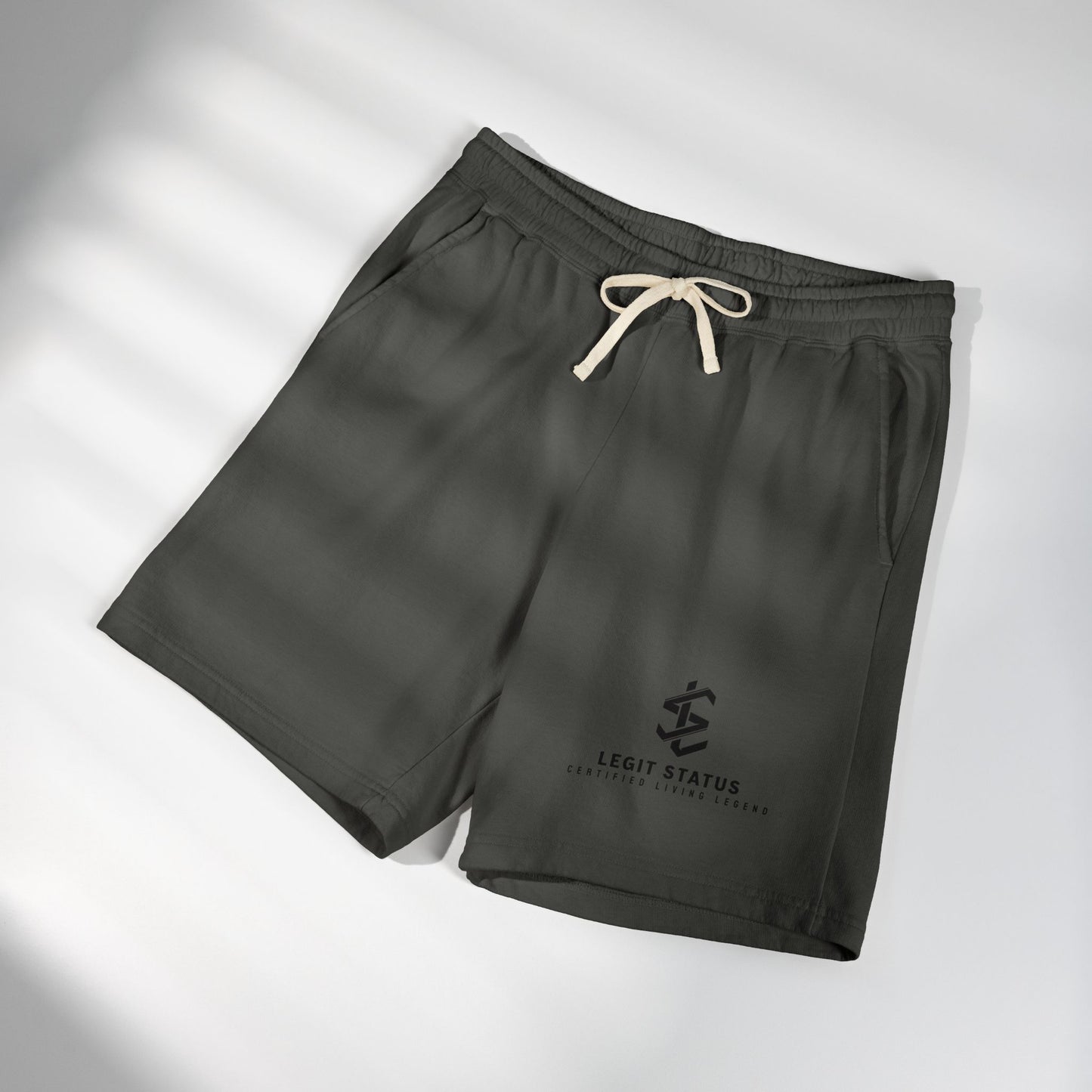 Lightweight Fleece Sweat Shorts — Legit Status Logo Casual Lounge Shorts