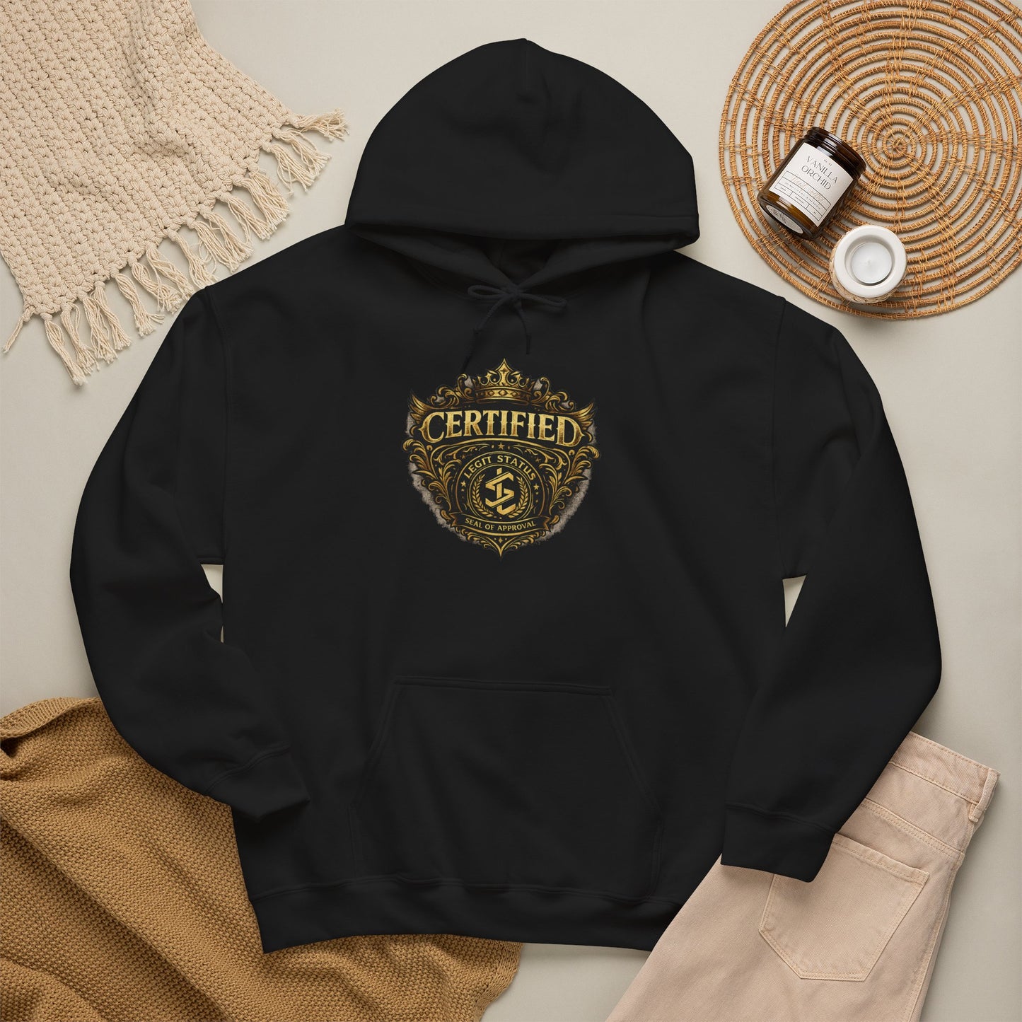 Certified Diver Hoodie – Vintage Gold Scuba Badge Pullover