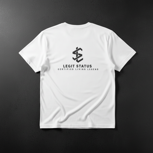 	Legit Status White Tee – Front View Flat Lay