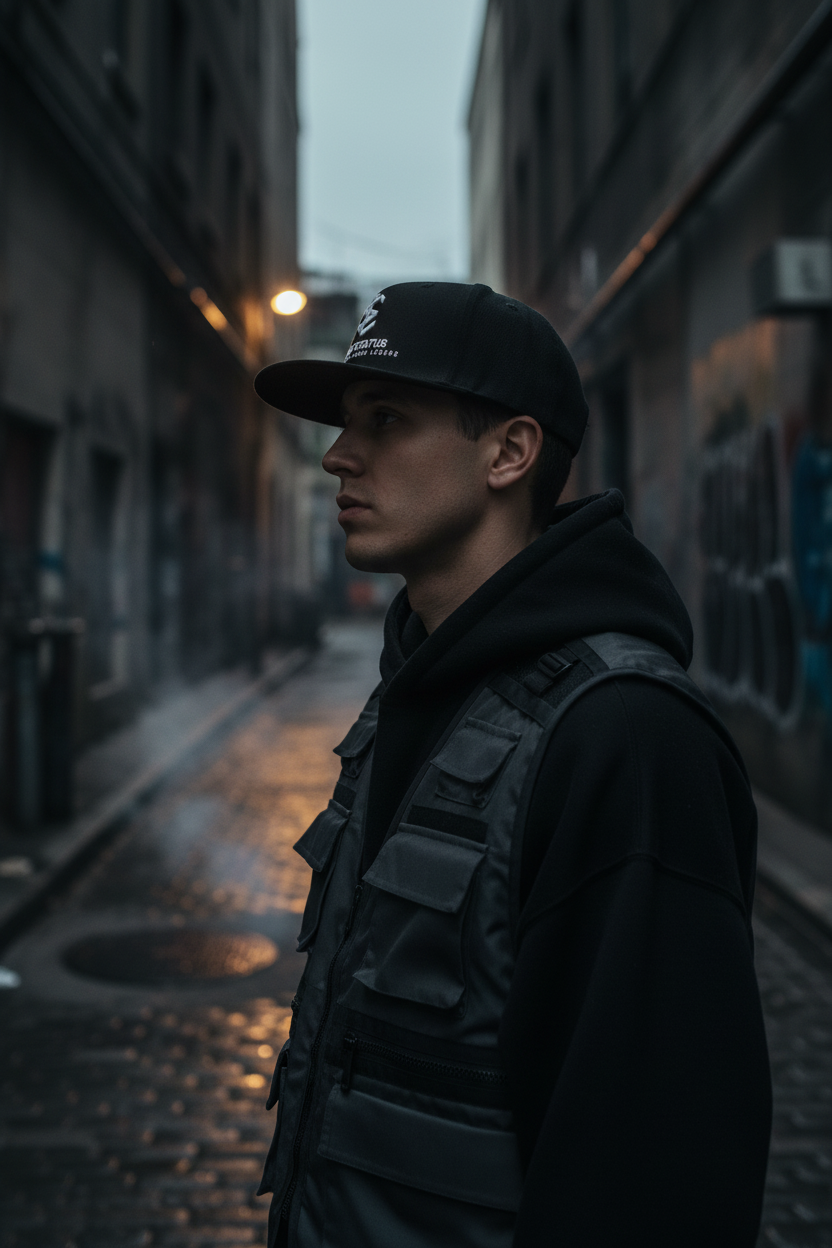 	Legit Status Snapback – Front View Flat Lay