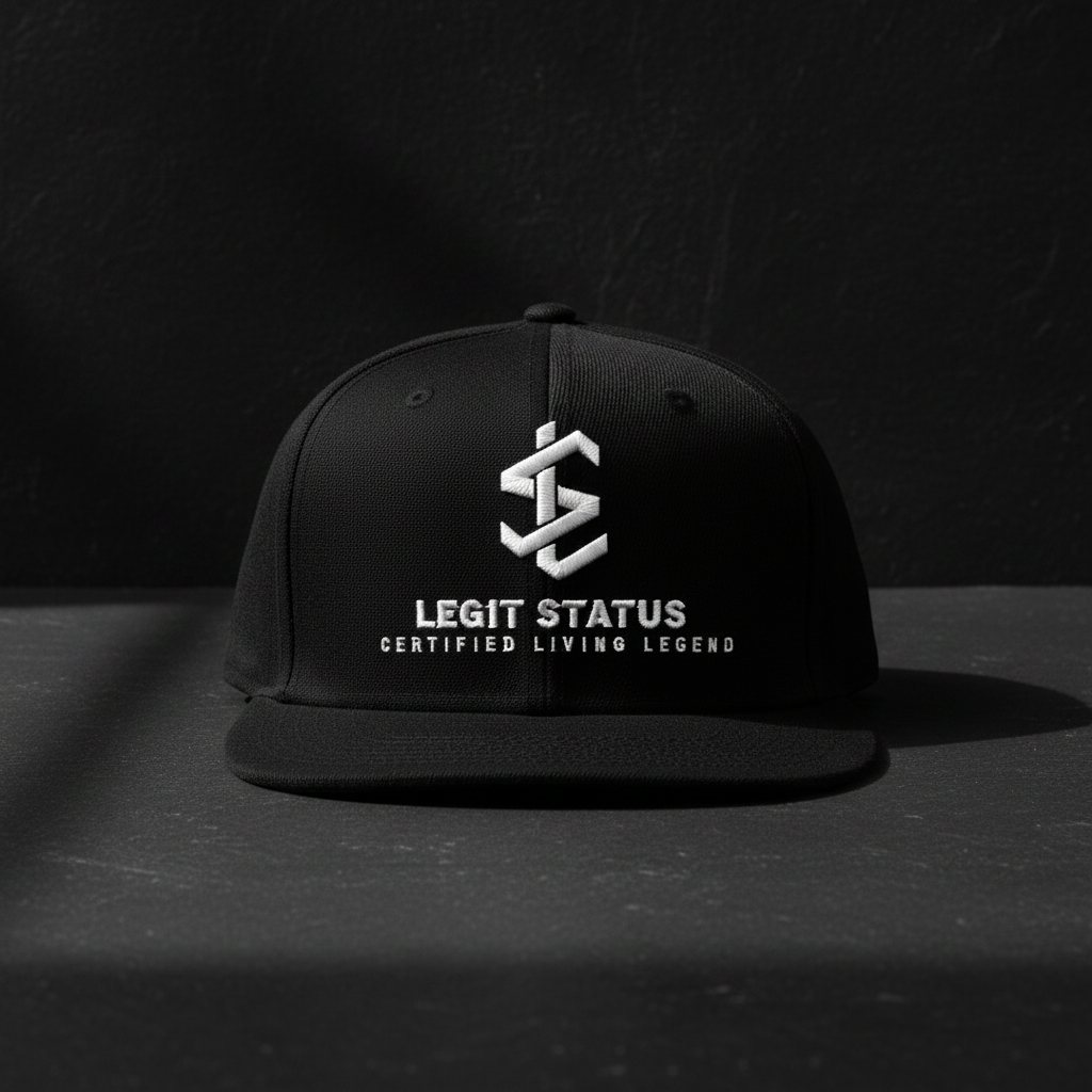 	Legit Status Snapback – Front View Flat Lay