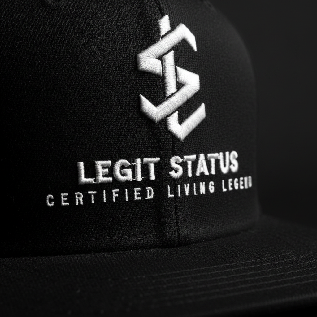 	Legit Status Snapback – Front View Flat Lay