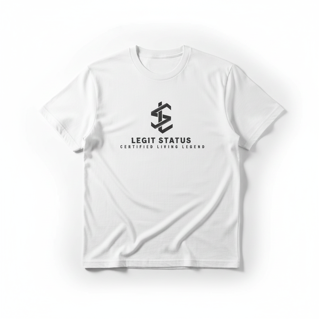 Legit Status White T-Shirt Flat Lay